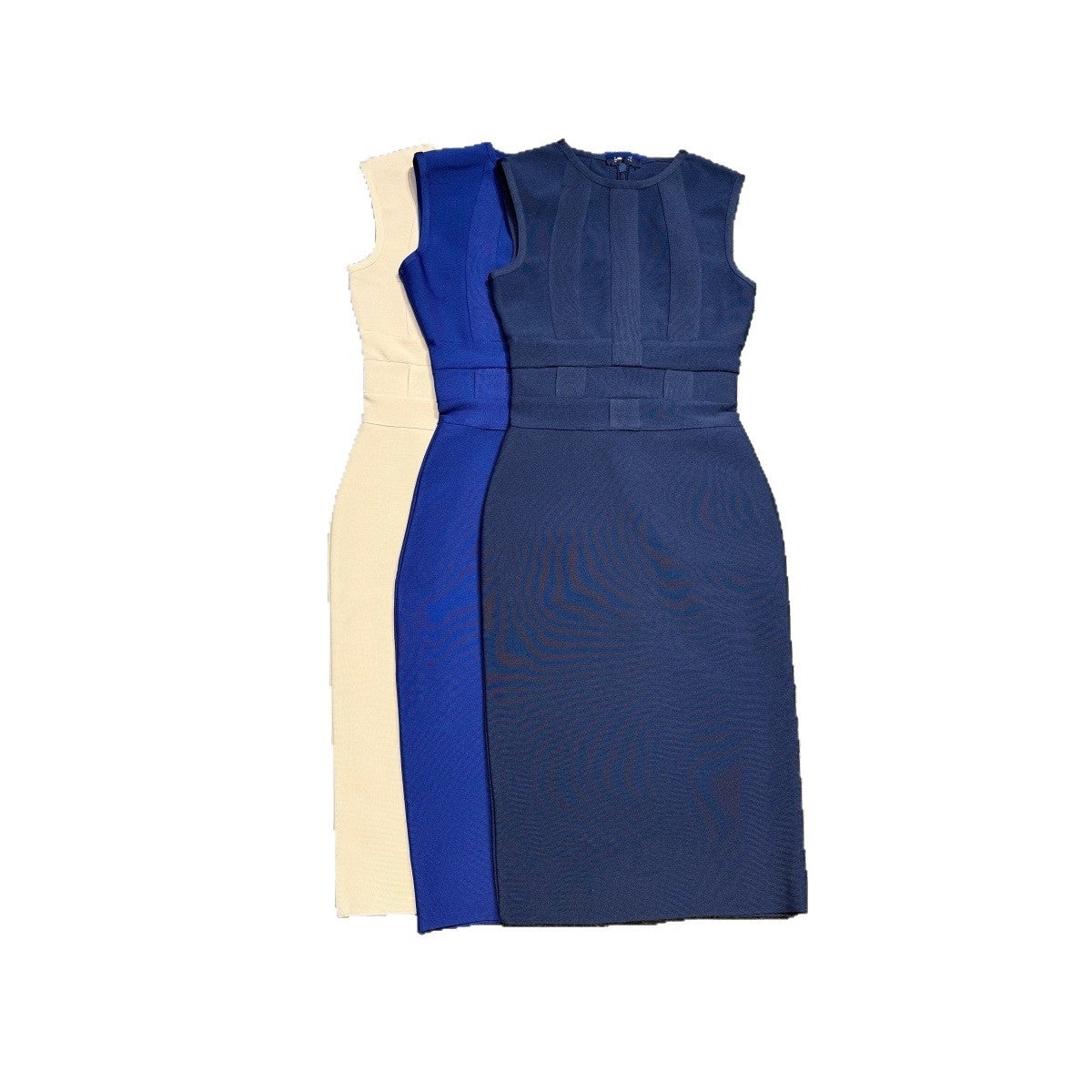 Women's Round Neck Slimming Woven Waist Bandage Dresses