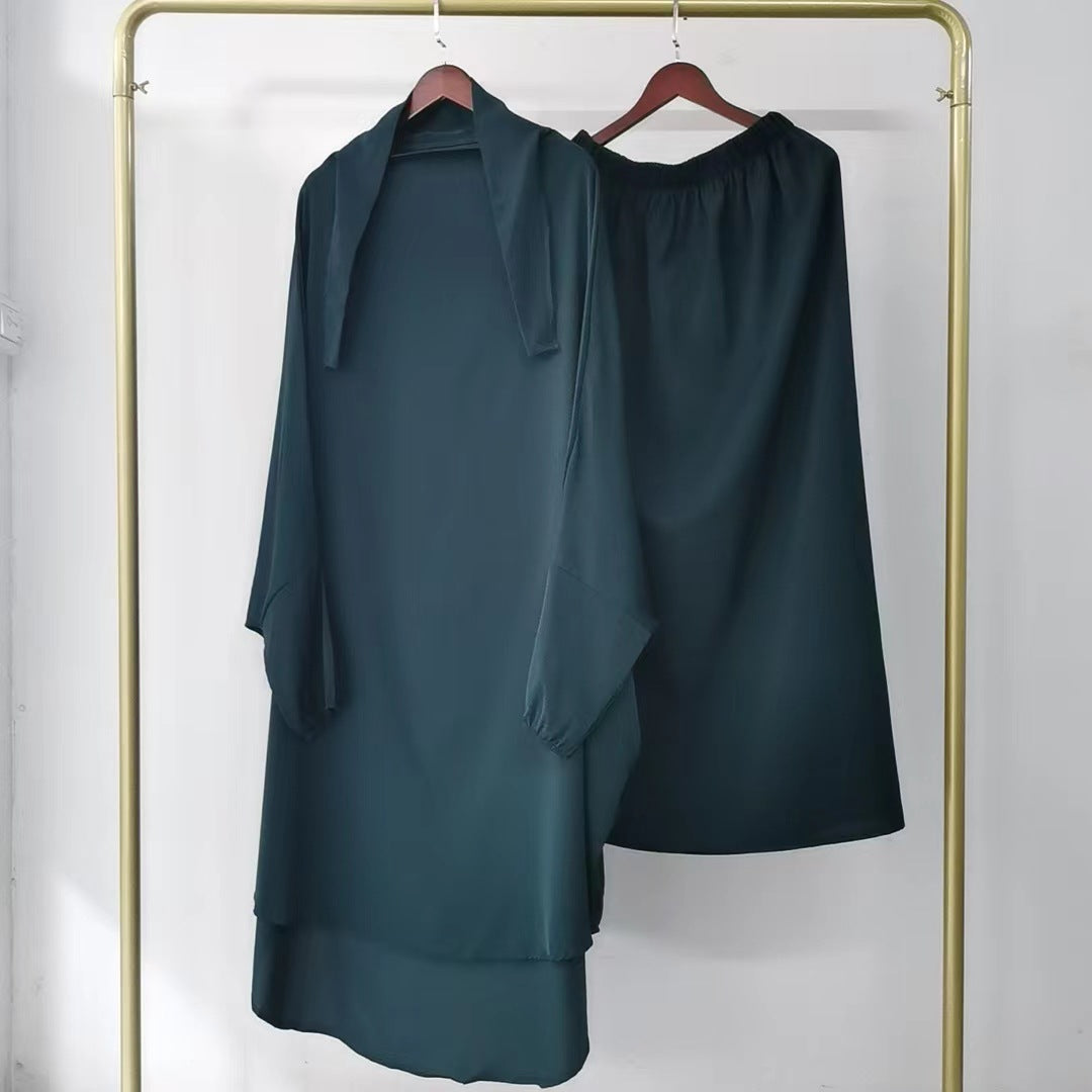 Robe Side Pocket Hooded Solid Color Dresses
