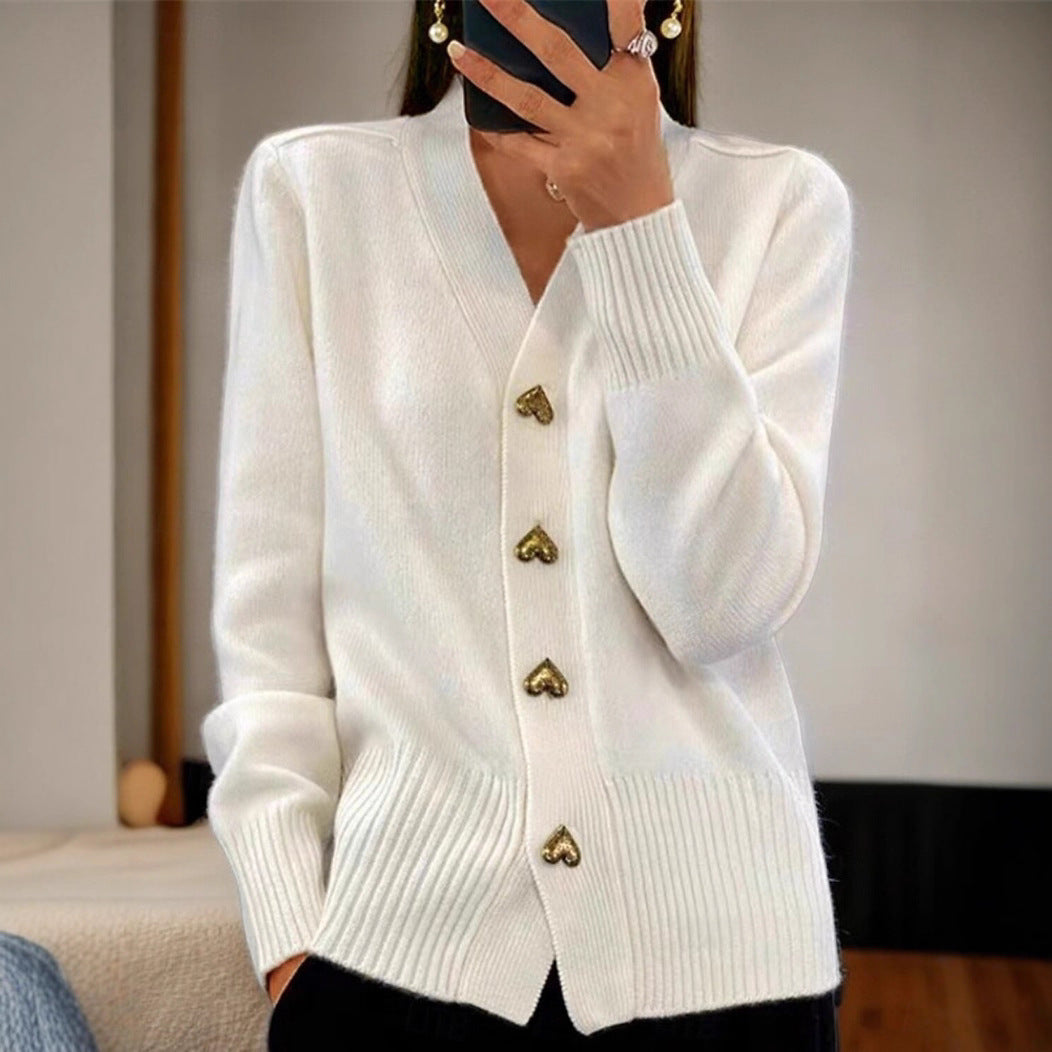 Women's Casual Loose Temperament Solid Color Knitted Inner Sweater