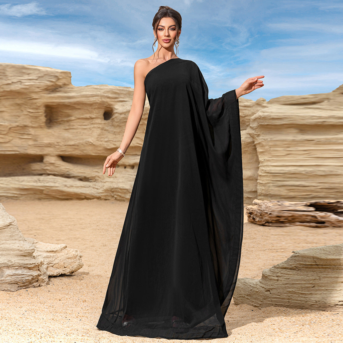 Women's Sleeveless Sloping Shoulder Summer Retro Temperament Clothing