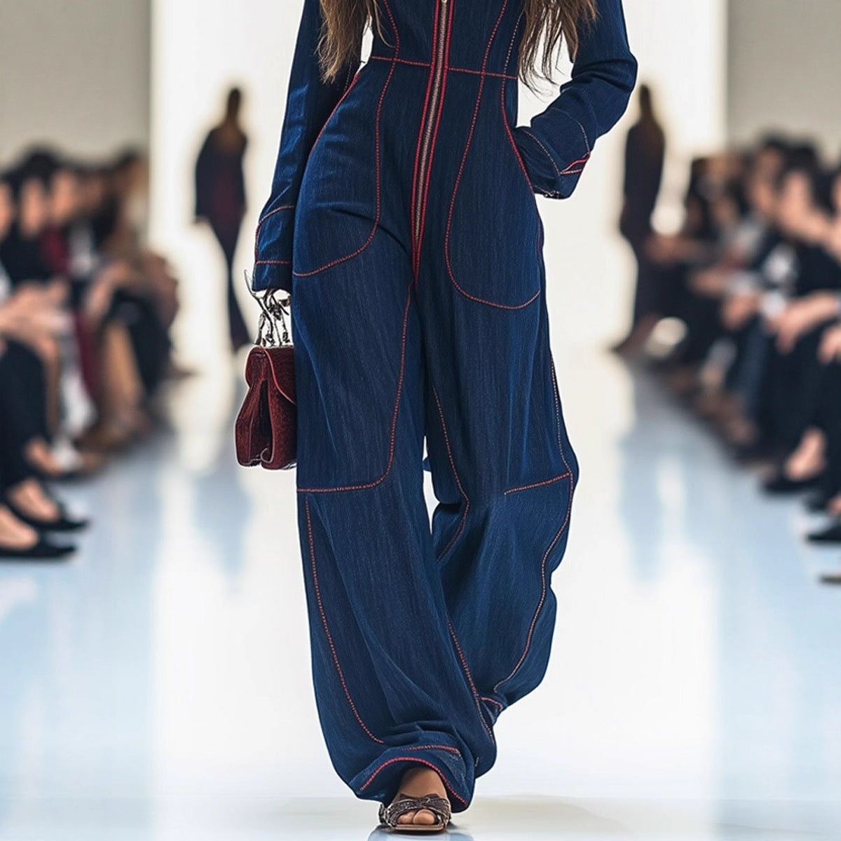 Women's Slim Casual Solid Color Large Pocket Jumpsuits