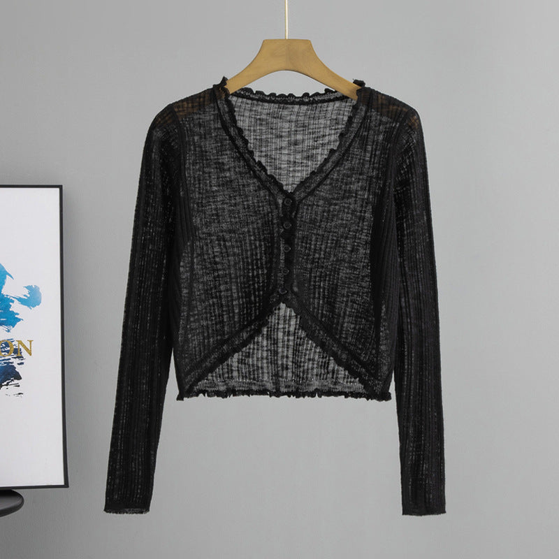 Women's Lace Knitted Office Summer Thin Type Sunscreen Coats