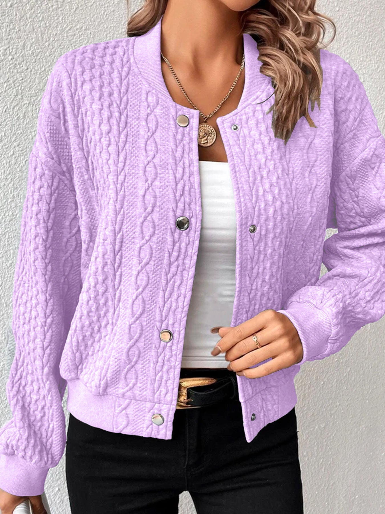 Women's Autumn Fashion Solid Color Stand Collar Jackets