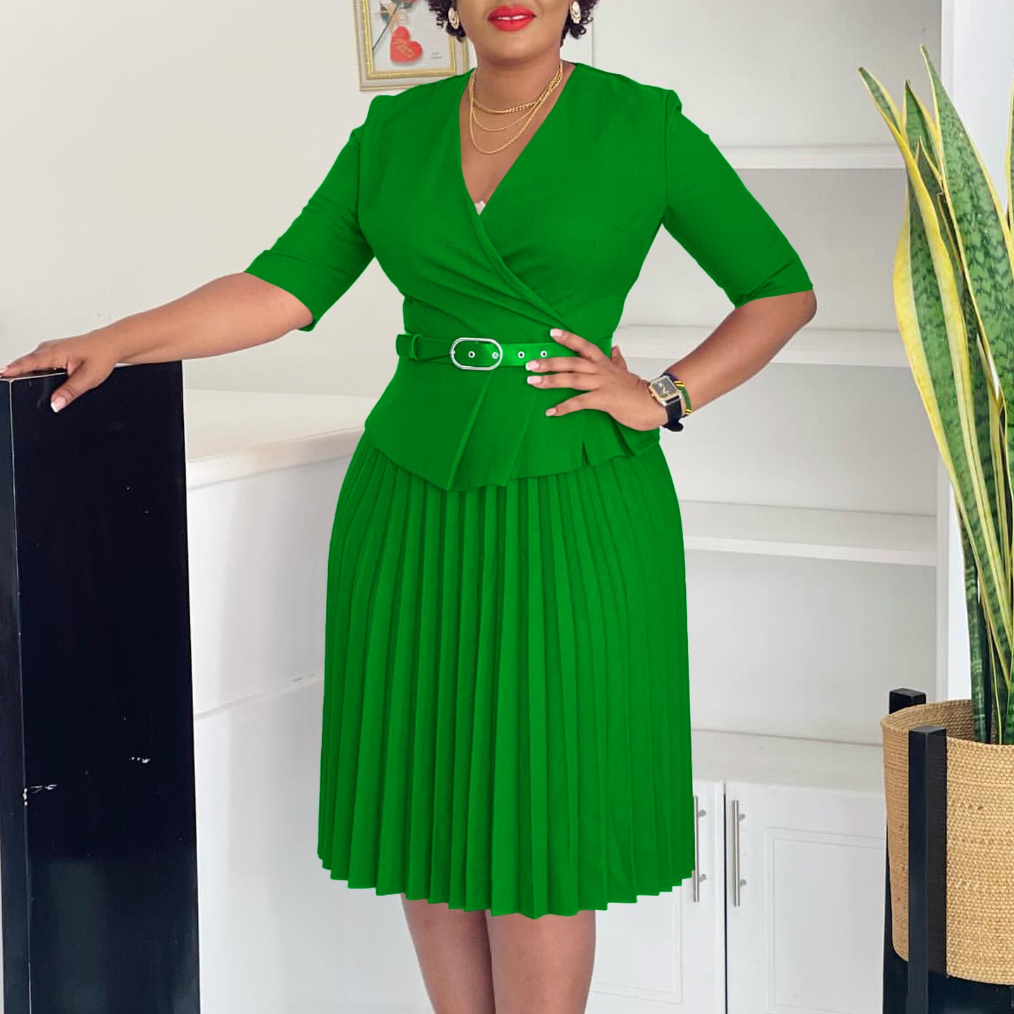 Women's Fashion Temperament Ol Pleated African Dress Dresses