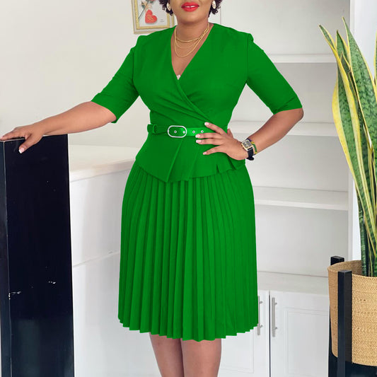 Women's Fashion Temperament Ol Pleated African Dress Dresses