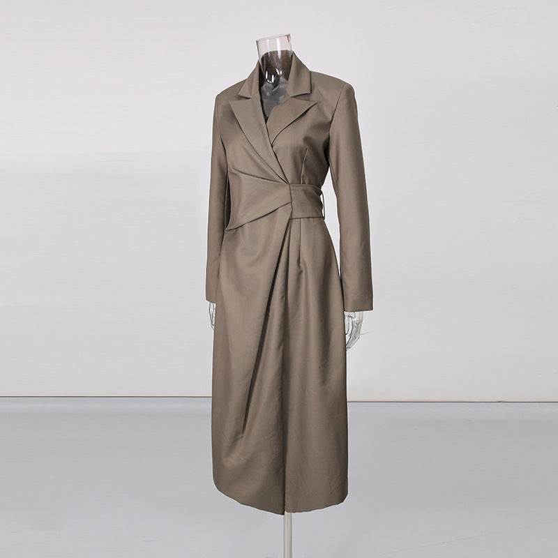 Women's Solid Color Long Dress Autumn High-grade Dresses