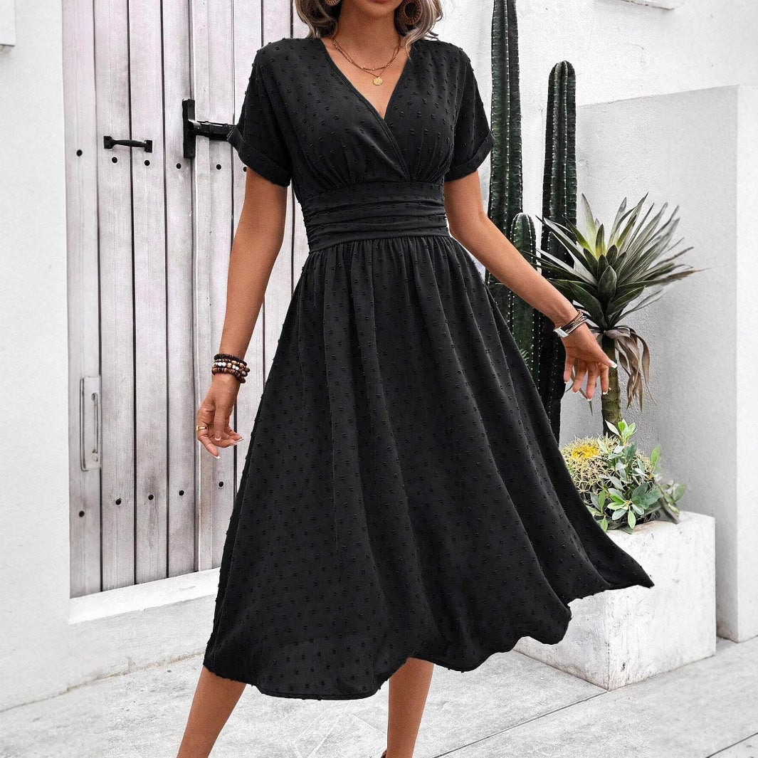 Women's Summer Fashion Medium Fur Ball Elegant Dress