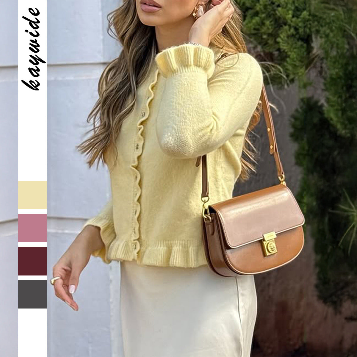 Women's Vacation Style Solid Color Wool Button Sweaters