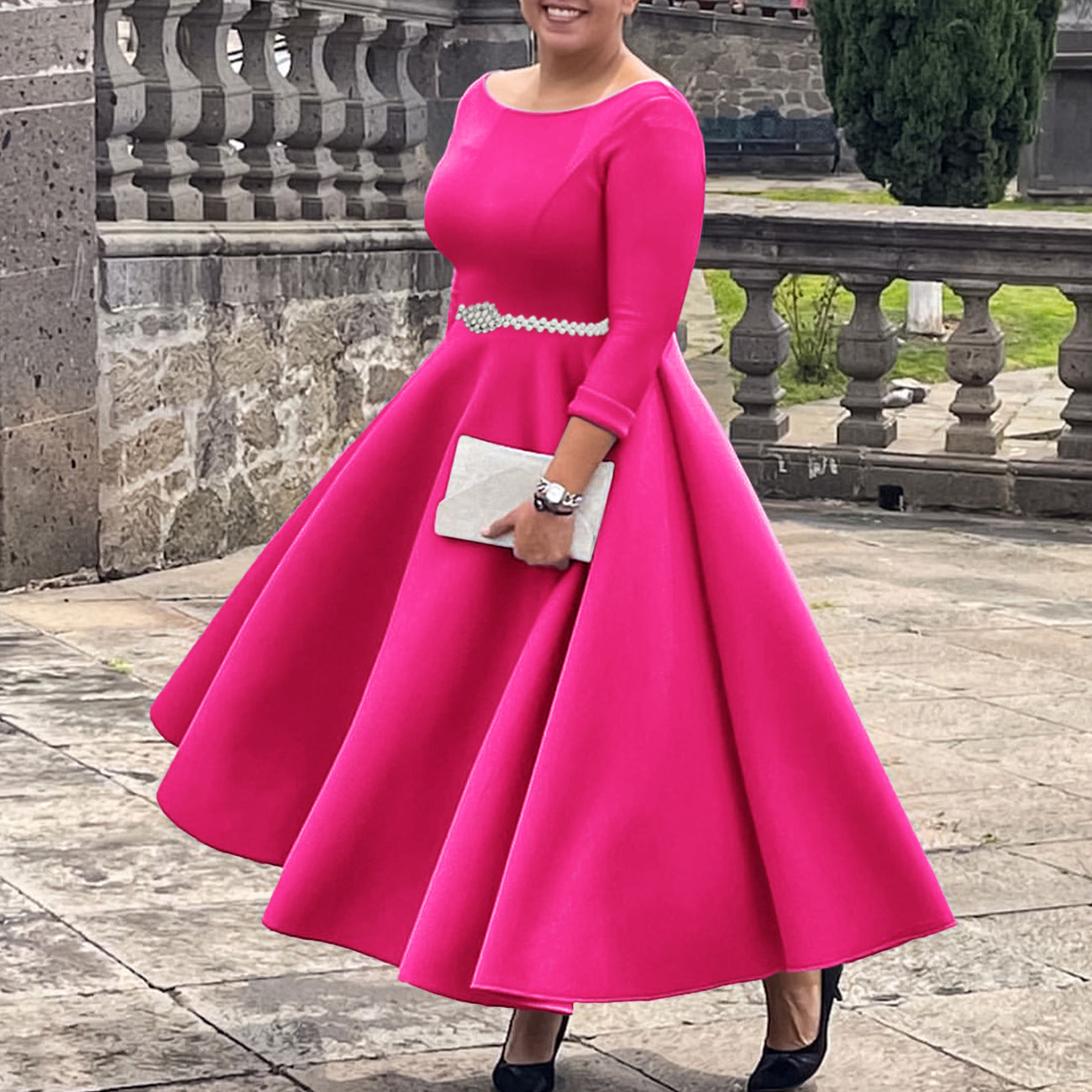Solid Color Large Swing Elegant Dress Skirts