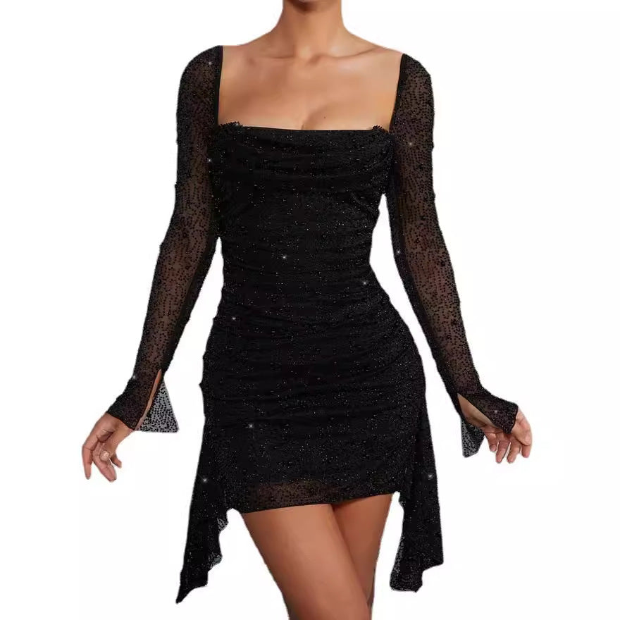 Fashionable Long Printed Sleeve Elegant Dress Dresses