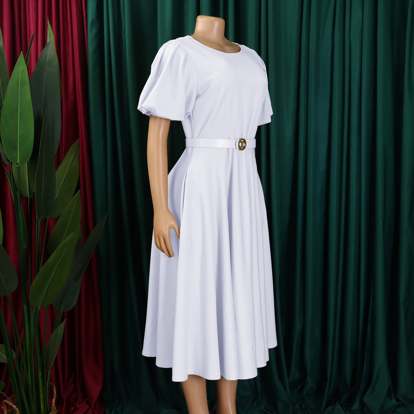 Women's Large Summer Fashion Bubble Elegant High Dress