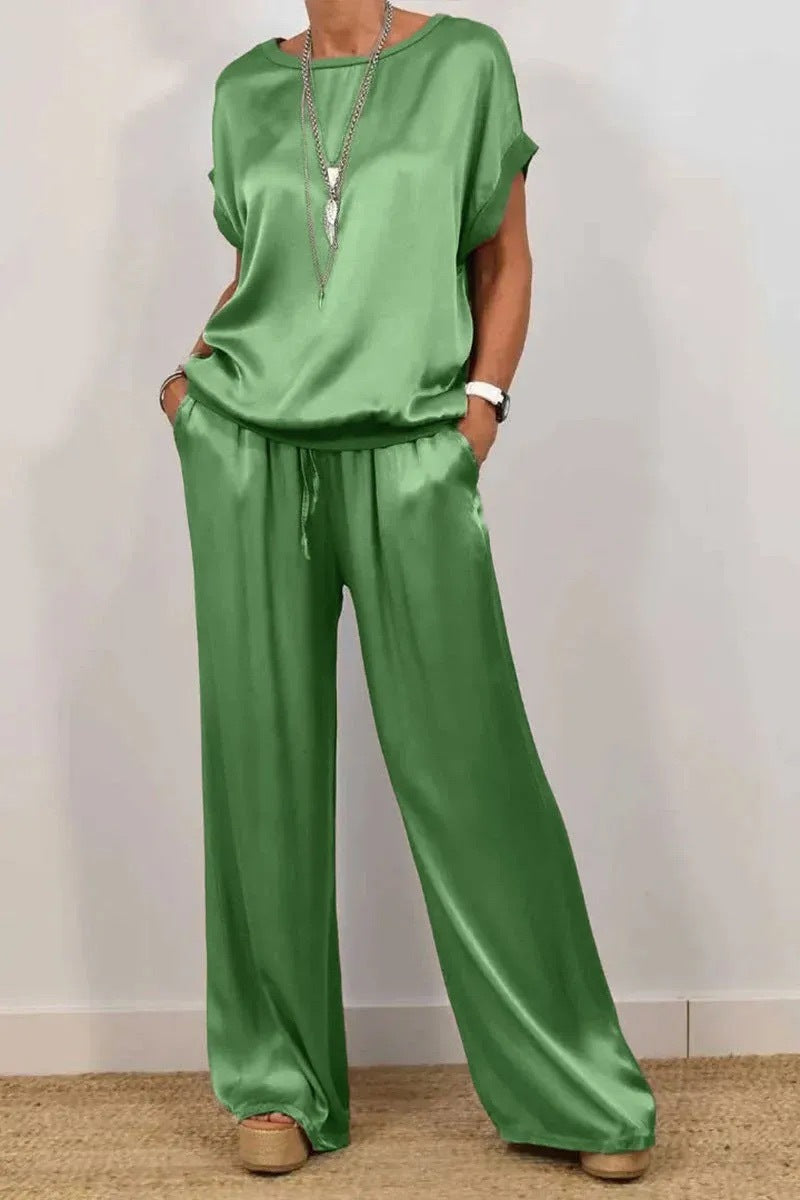 Unique Trendy Loose Shirt Wide Leg Pants
