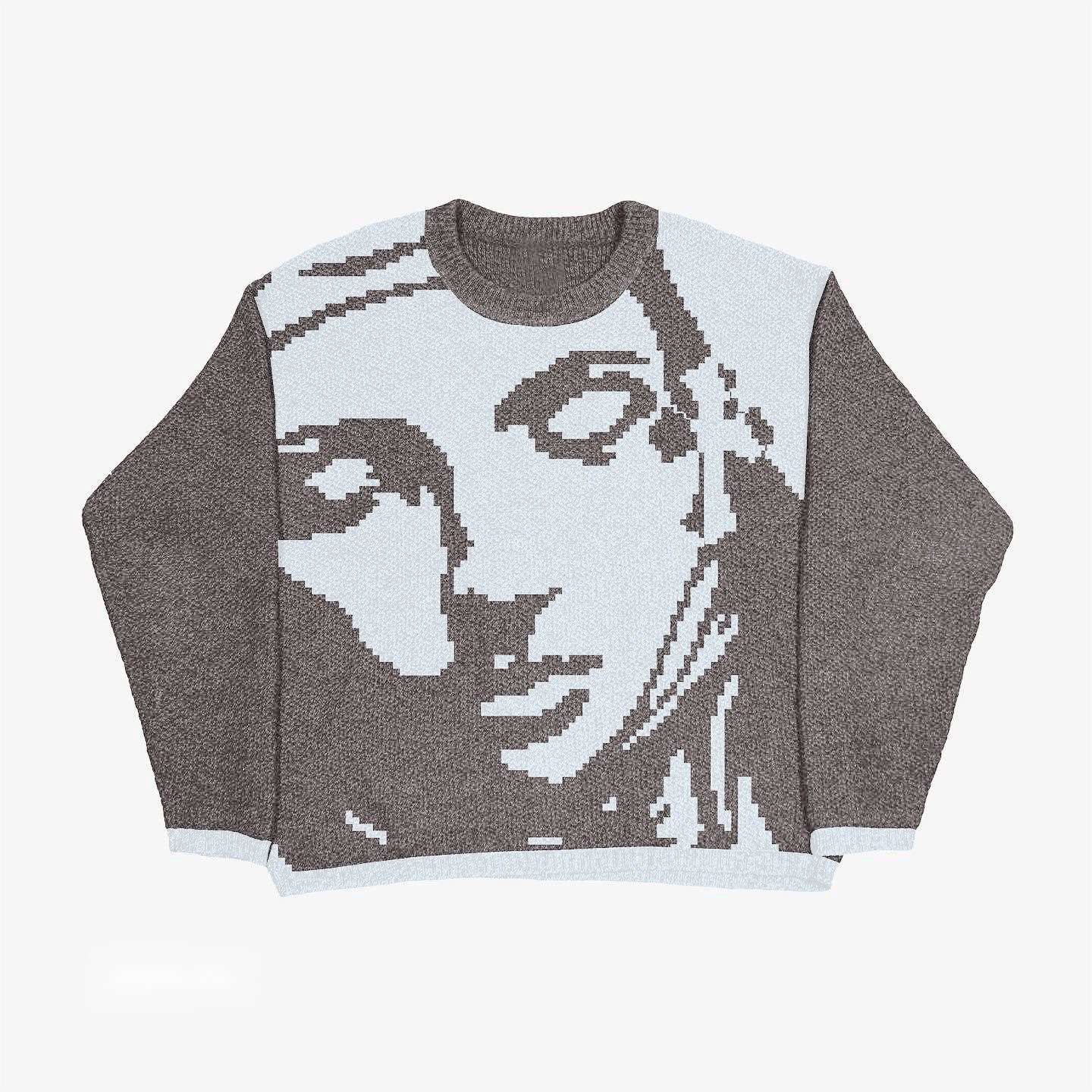 Fashion Round Neck Pullover Print Long Sweaters