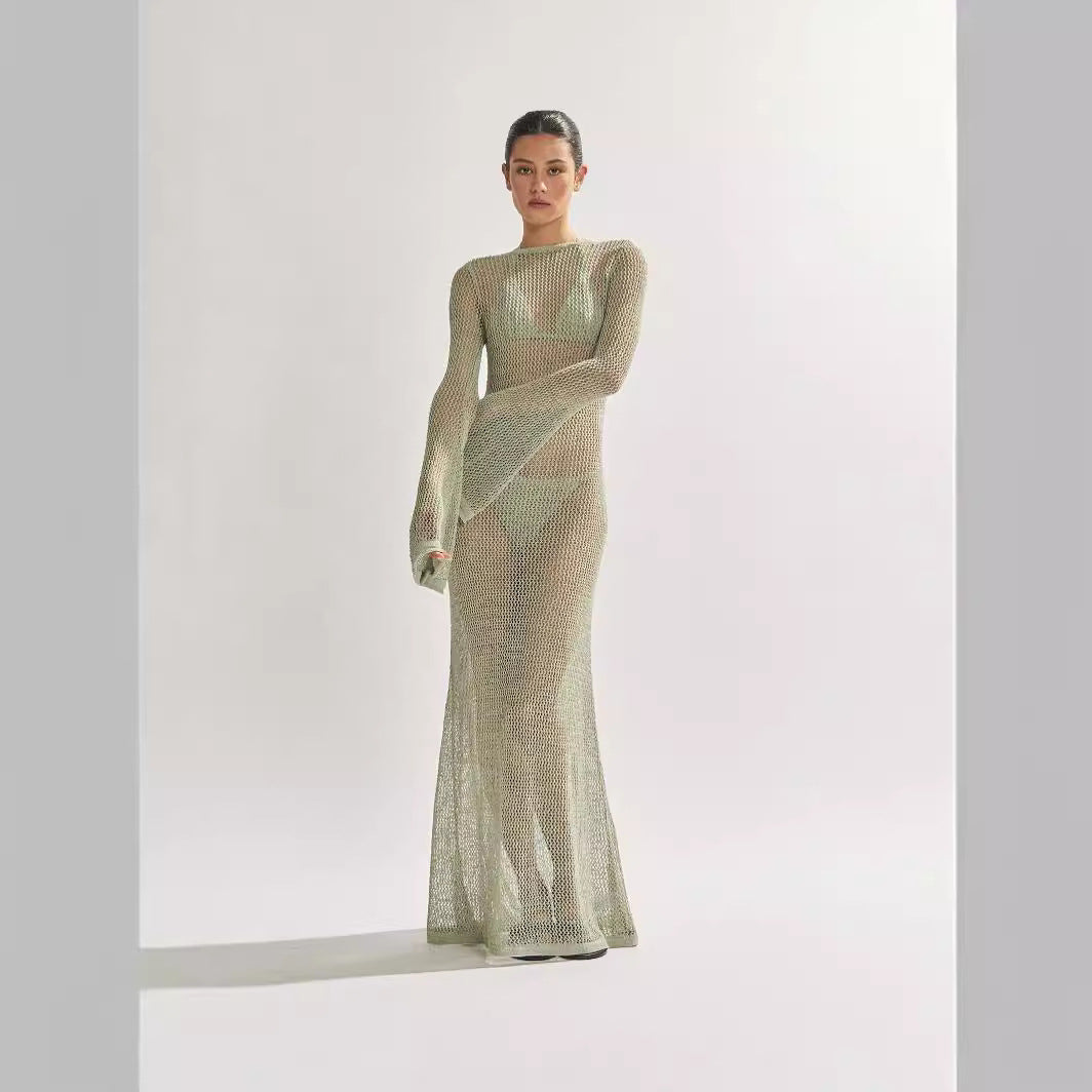 Women's Long Sleeve Backless Sexy Mopping Maxi Dresses