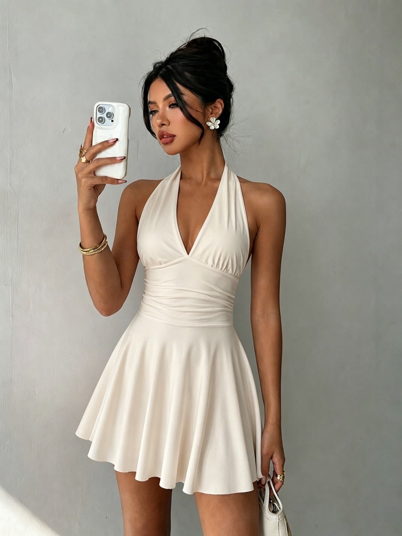 Women's Sexy Summer Backless Fashion Silk Satin Dress