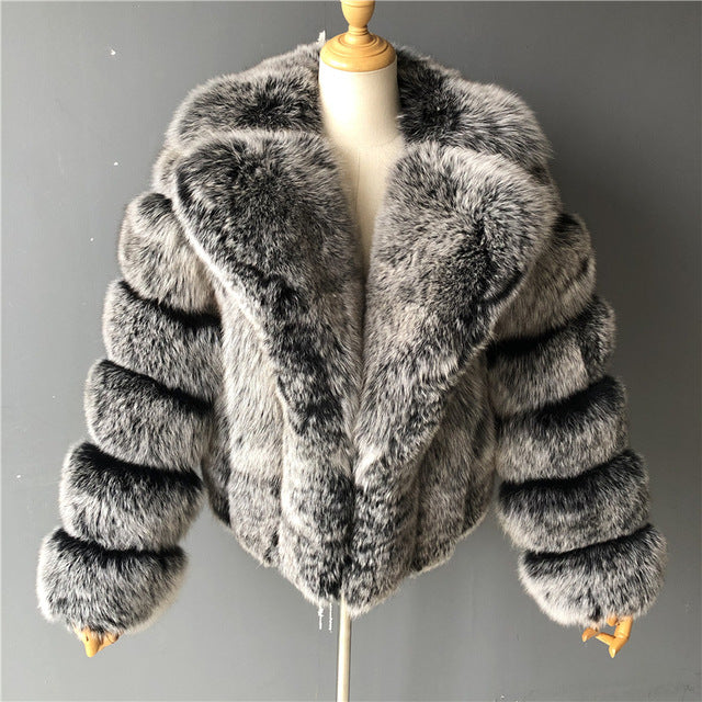 Women's Fur Imitation Fox Faux Collar Coats