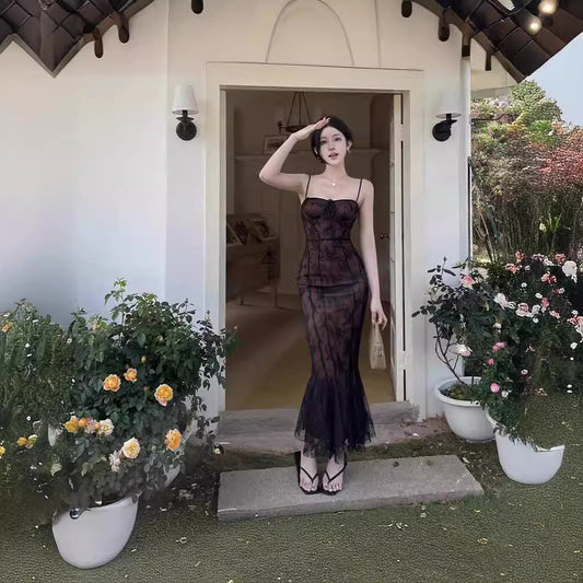 Lace Strap Fishtail Summer Graceful Fashionable Dresses