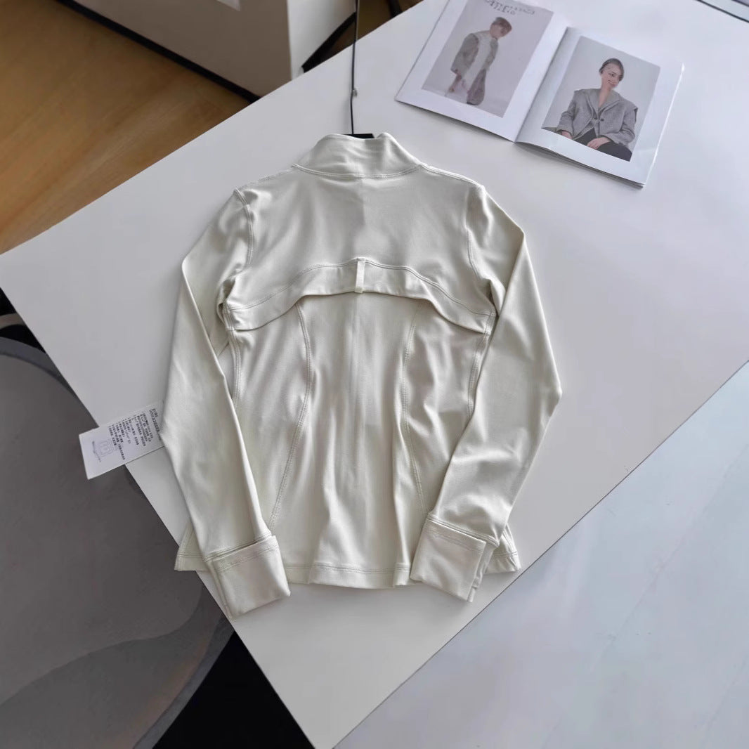 Women's Spring Yoga Workout Elastic Slim Stand Jackets