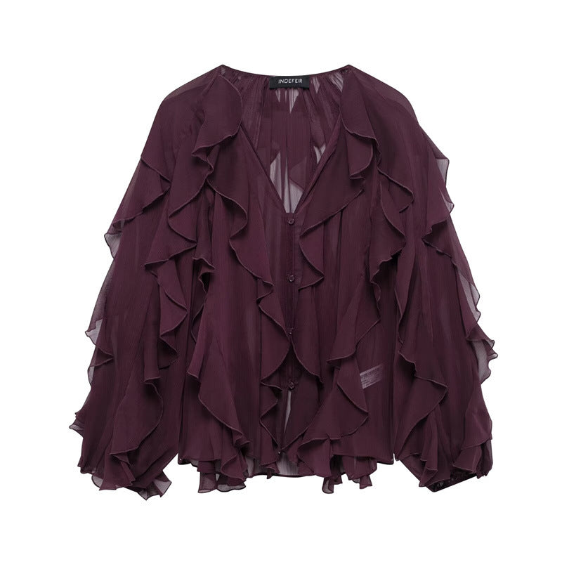 Shirt Long Fashion Loose Casual Design Sense Niche Blouses