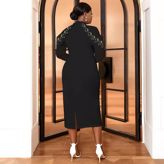 Women's Fat Sister Lace Mc Dress Banquet Dresses