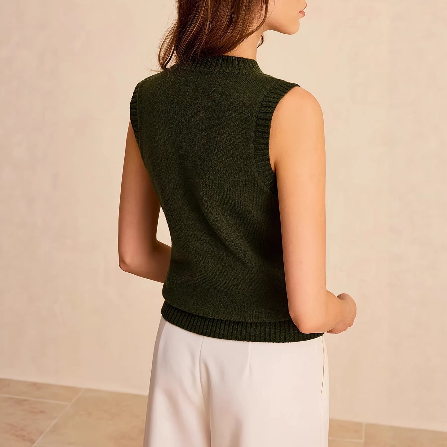 Women's Elegant Casual Woolen Simple Commute Inner Wear Vests