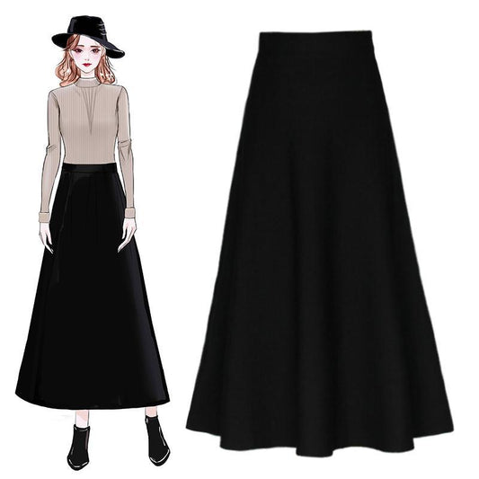 Women's Waist Long A- Line Temperament Wild Skirts
