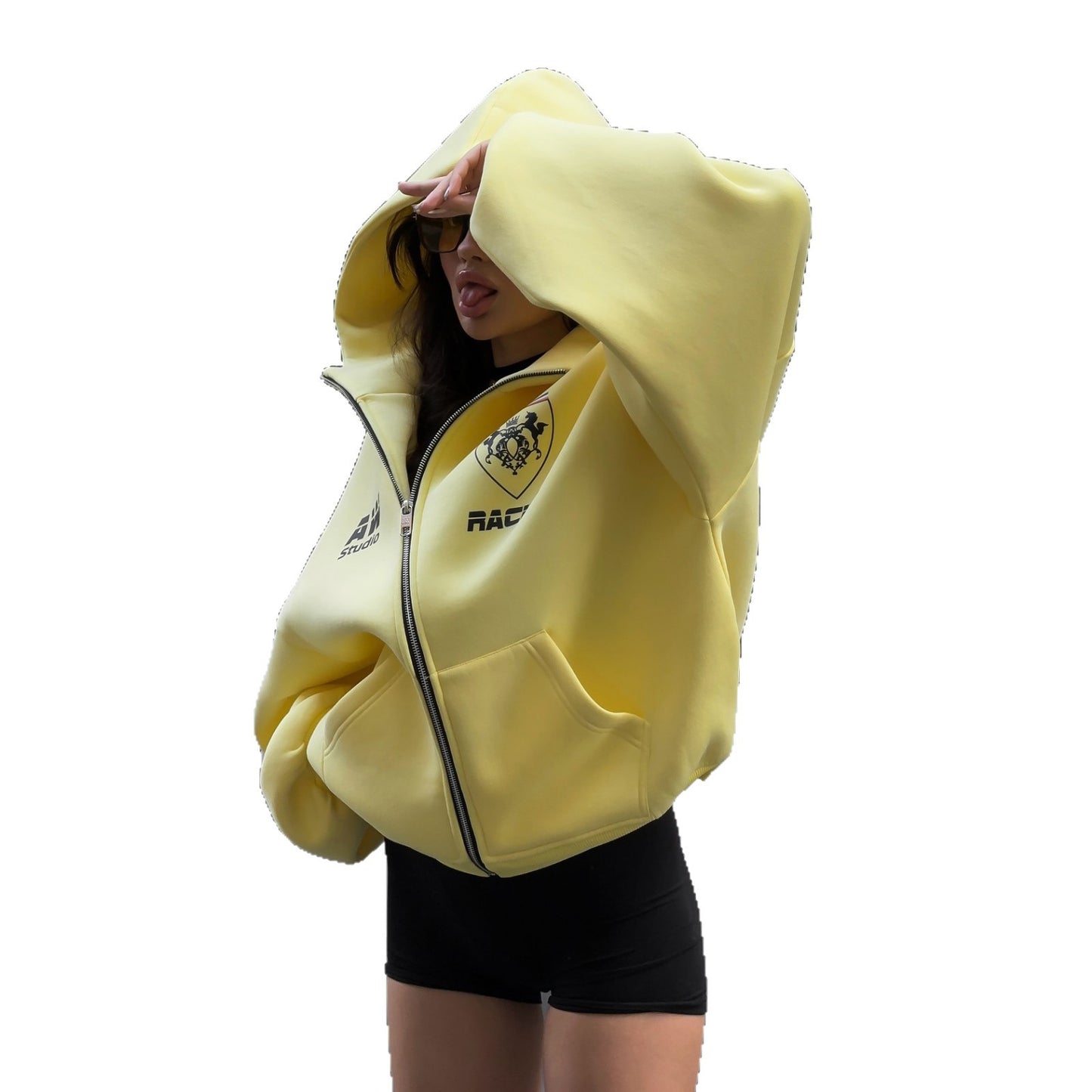 Women's American Printed Hoodie Fashion Street Zipper Sweaters