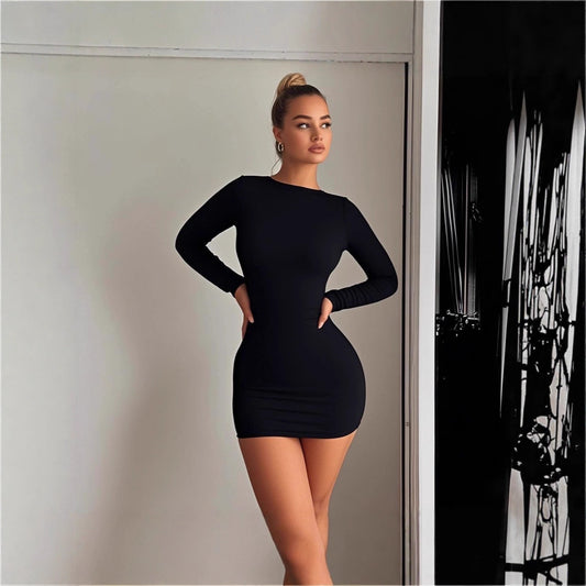 Skinny Hip Lady Sexy Hot Backless Nightclub Dress