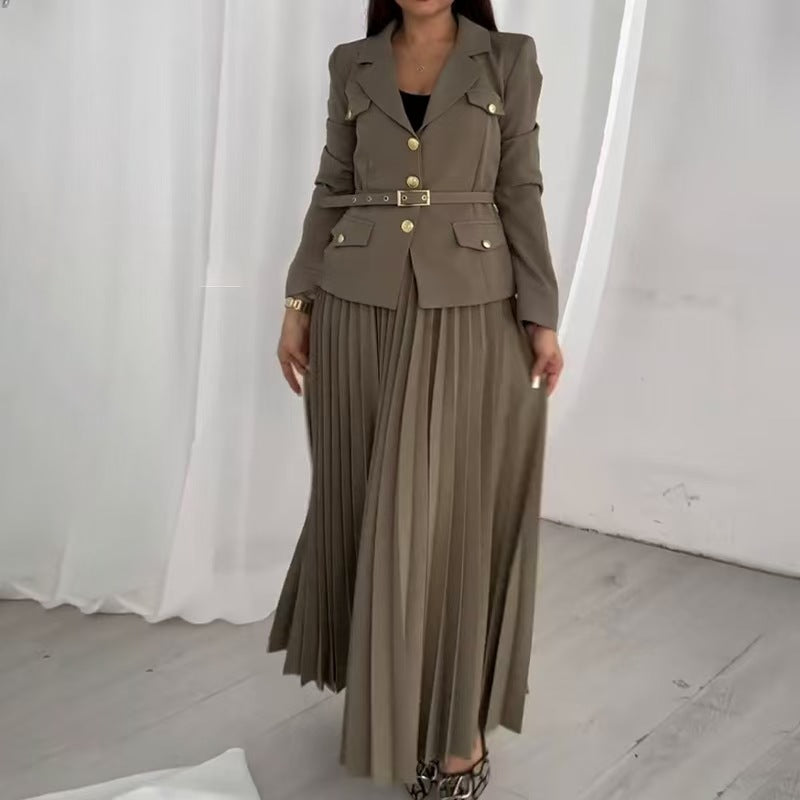 Women's Innovative Comfortable Temperament Long Pleated Suits
