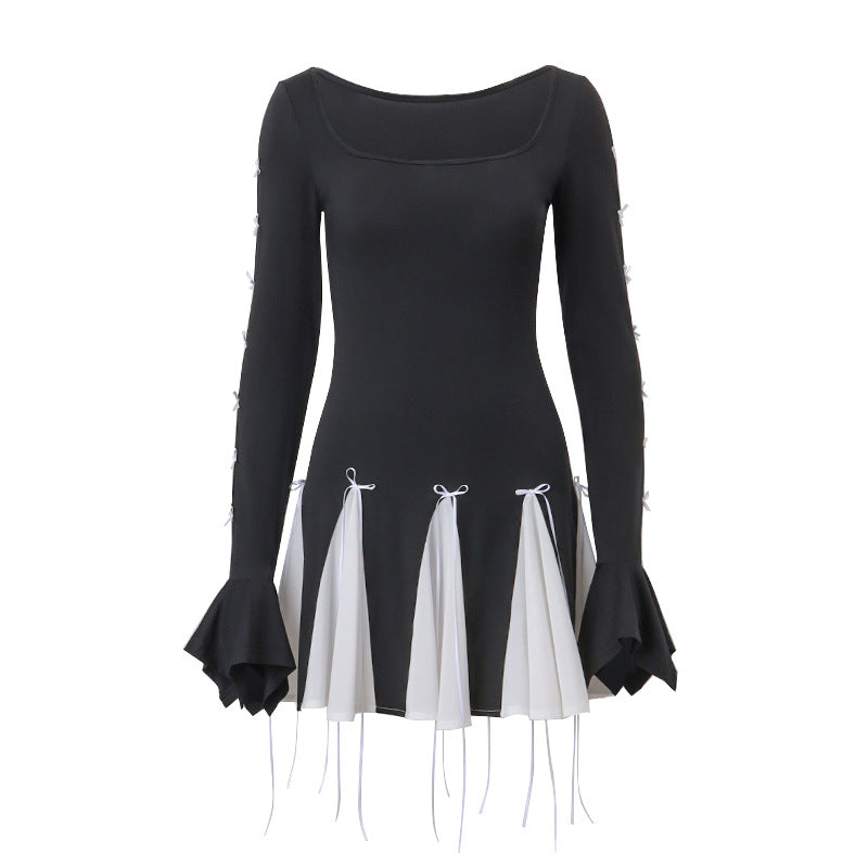 Autumn Design Sweet Spicy Bow Bandage Dresses