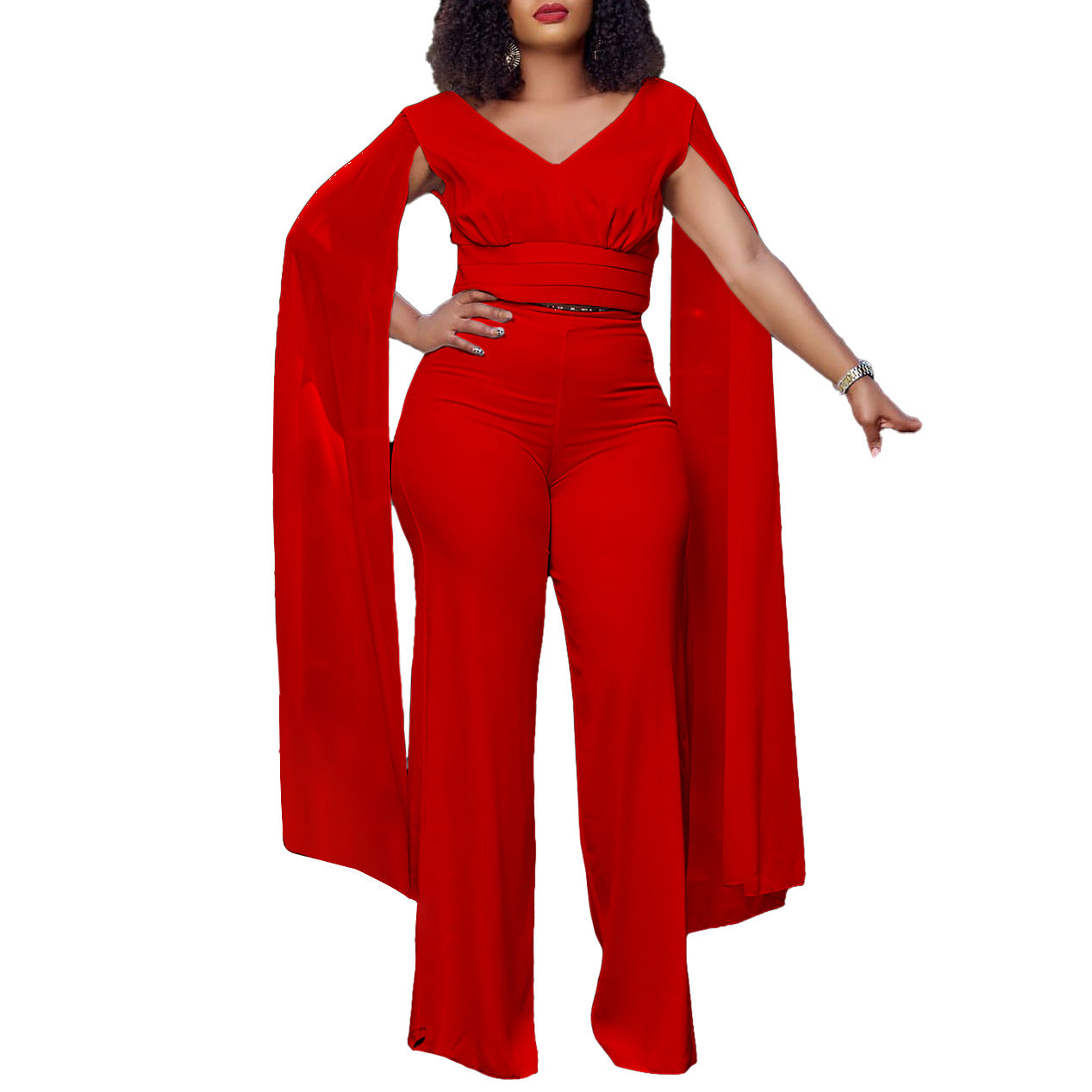 Women's Temperament Commute Wide Leg Two-piece Set Suits