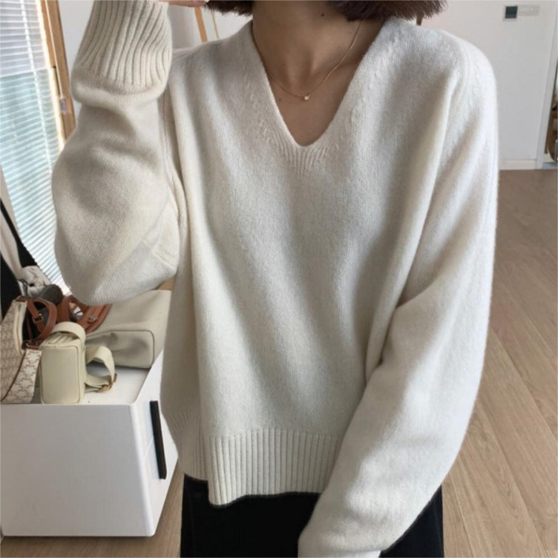 Style Solid Color Basic Soft Glutinous Sweaters
