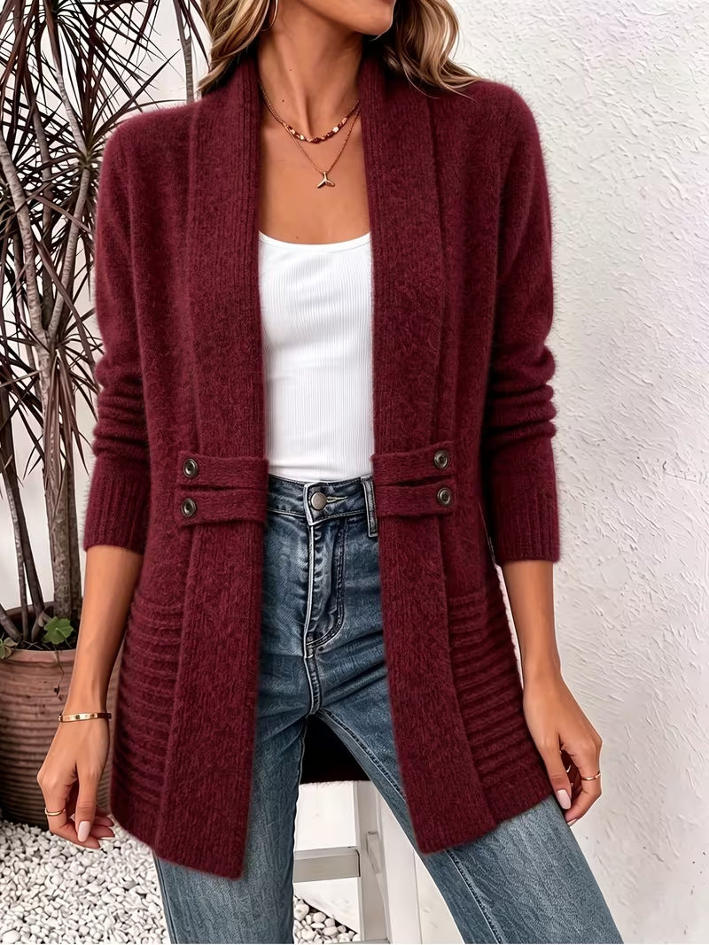 Women's Casual Double-breasted Decorative Band Idle Style Sweaters