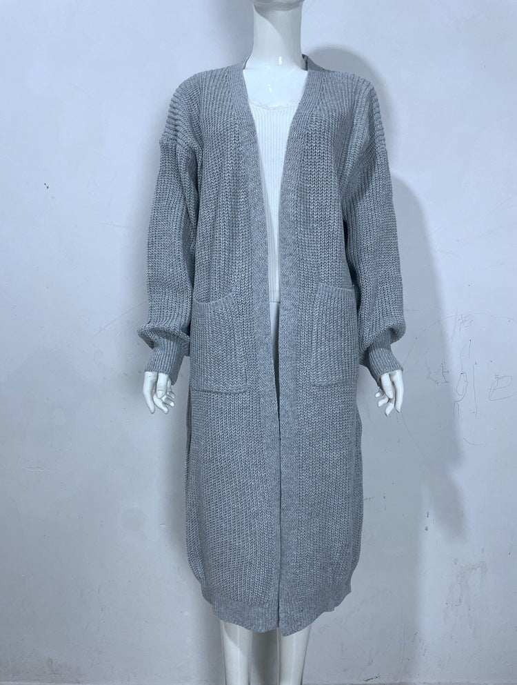 Women's Long Pocket Oversized Knit Loose Women's Sweater
