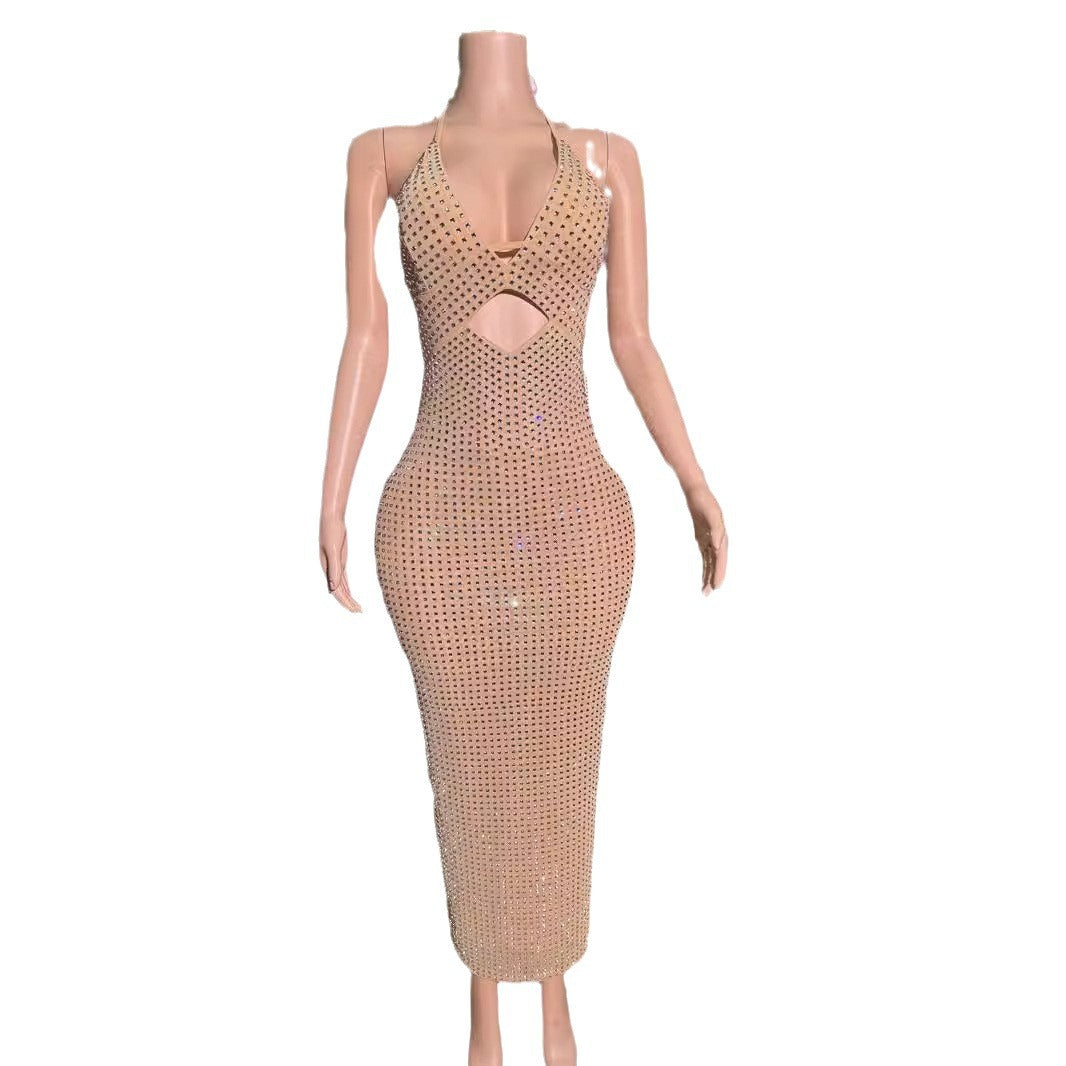 Rhinestone Camisole Dress Light Luxury Minority Dresses