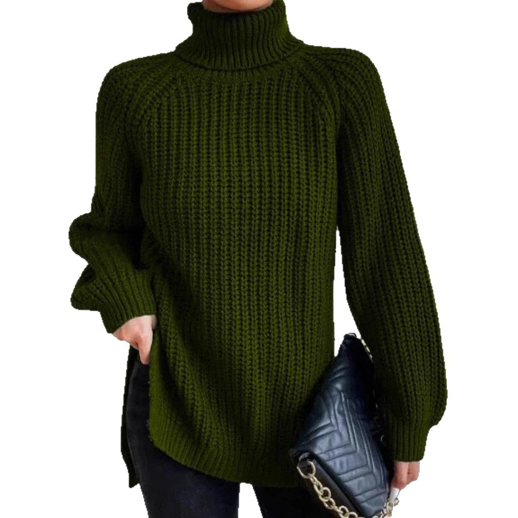 Women's Turtleneck Mid-length Soft Comfortable French Dress Sweater