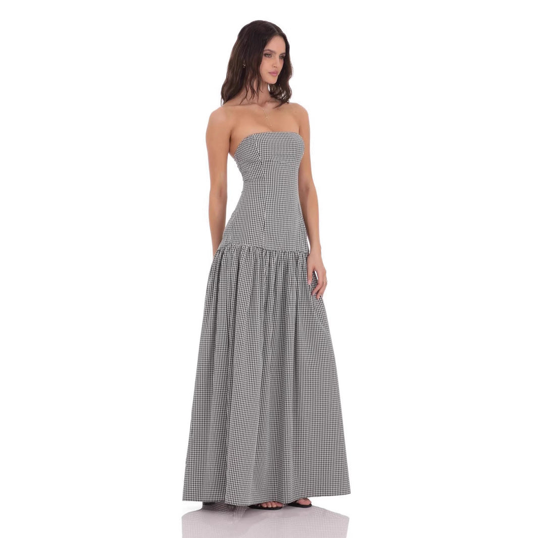 Women's Spring Elegant Printed French Tube Dress