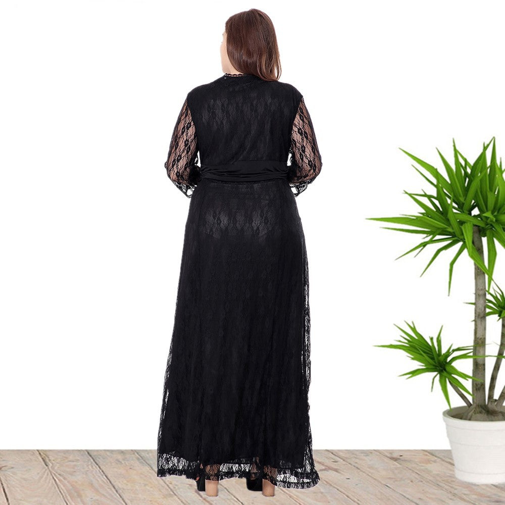 Pretty Women's Long Sleeve Three-quarter Lace Shorts