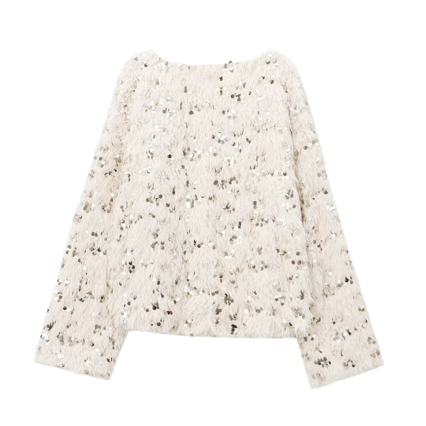 Women's Spring Sexy Sequined Feather Pullover Sweaters