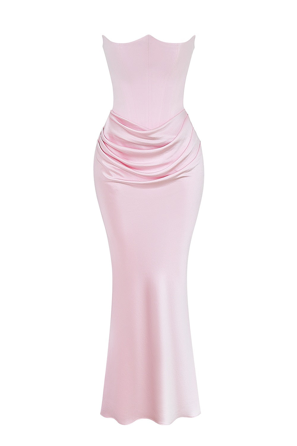Women's Tube Satin Stitching Silky Dress Gown Tops