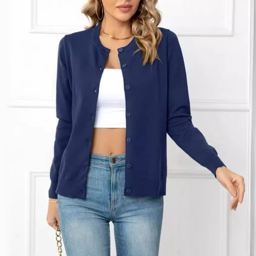 Fashion Beautiful Innovative Solid Color Knitted Women's Sweater