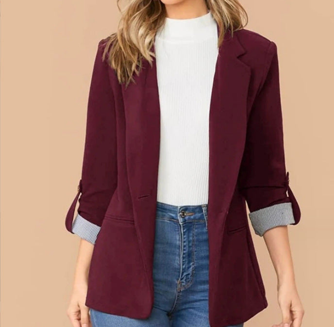 Comfortable New Fashion Stitching Lapel Graceful Blazers
