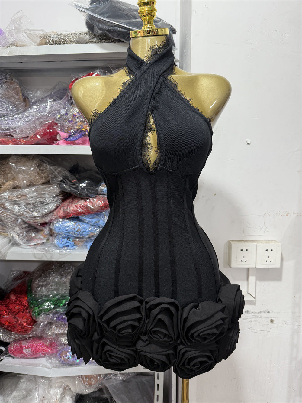 Women's Color Slim Waist Sexy Tube Dress Tops