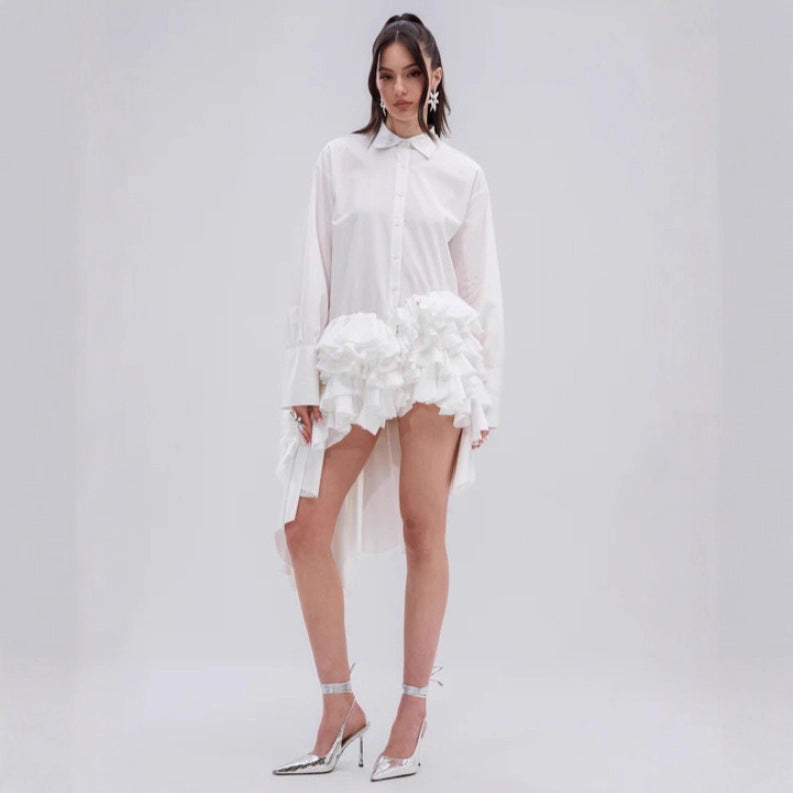 Temperament Front Back Long Shirt Autumn Blouses