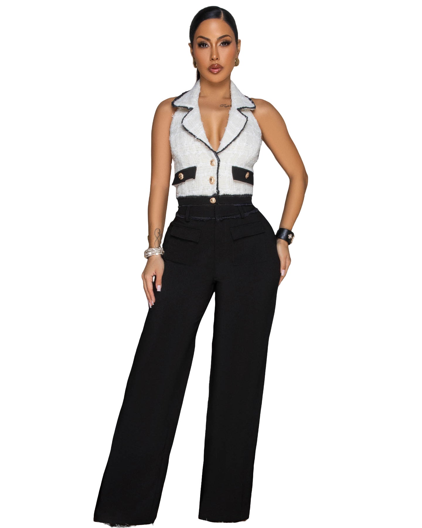 Women's Casual Classic Style Stitching Sleeveless Jumpsuits
