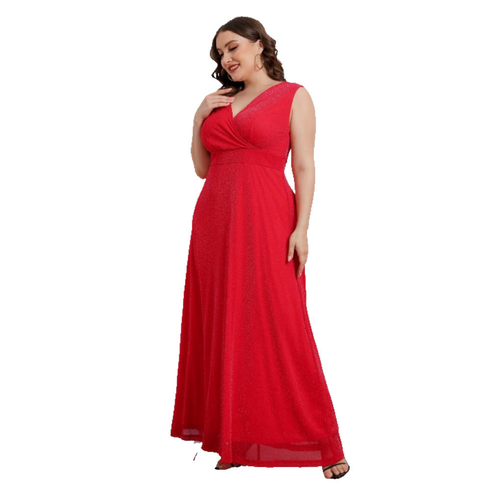 Women's Large Summer Sleeveless Long Broken Promotion Dress