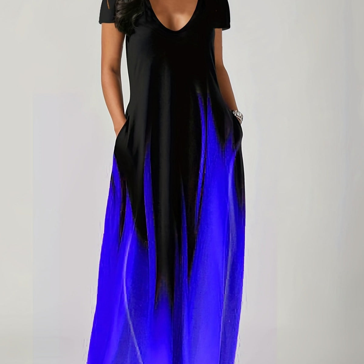 Women's Summer Loose Printed Casual Sexy Long Dress
