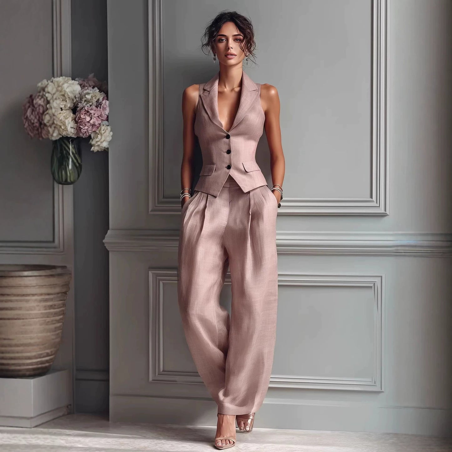 Beautiful Classy Summer Single-breasted Idle Style Fashion Casual Suit