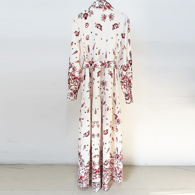 Fashion Vacation Casual Printed Shirt Collar Dress