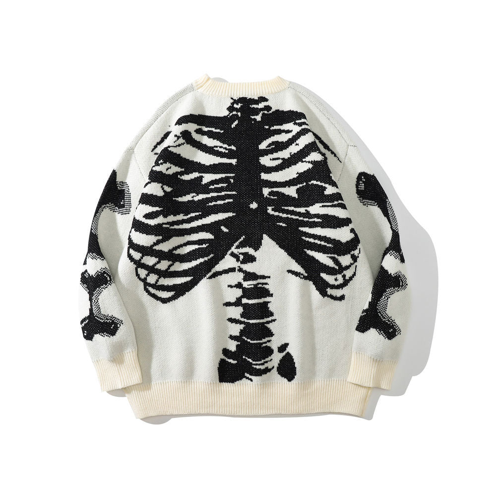 Style Skeleton Street Tide Loose Round Knitwear